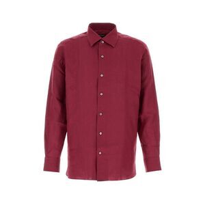 Zegna Men Tyrian Purple Linen Shirt
